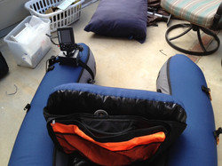 Inflatable belly boat fish finder