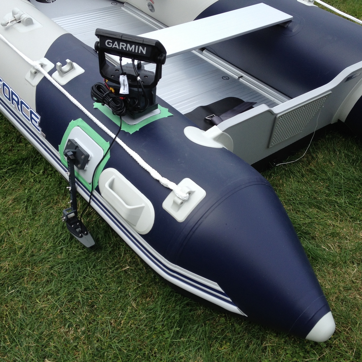Glue-On fishfinder mount Zodiac boat