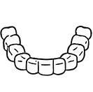 Icône représentant un aligneur transparent symbolisant le début du traitement orthodontique.