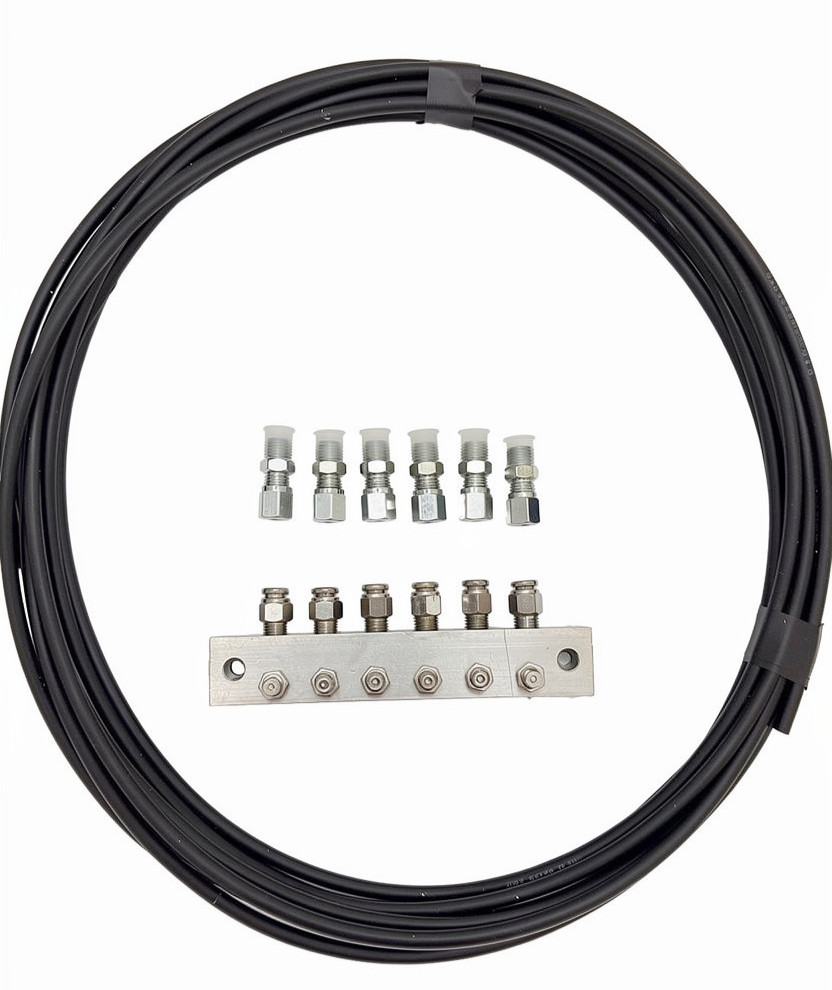 6 Outlet Kit with Anchor Block and 6mm nylon tube & Compression Fittings