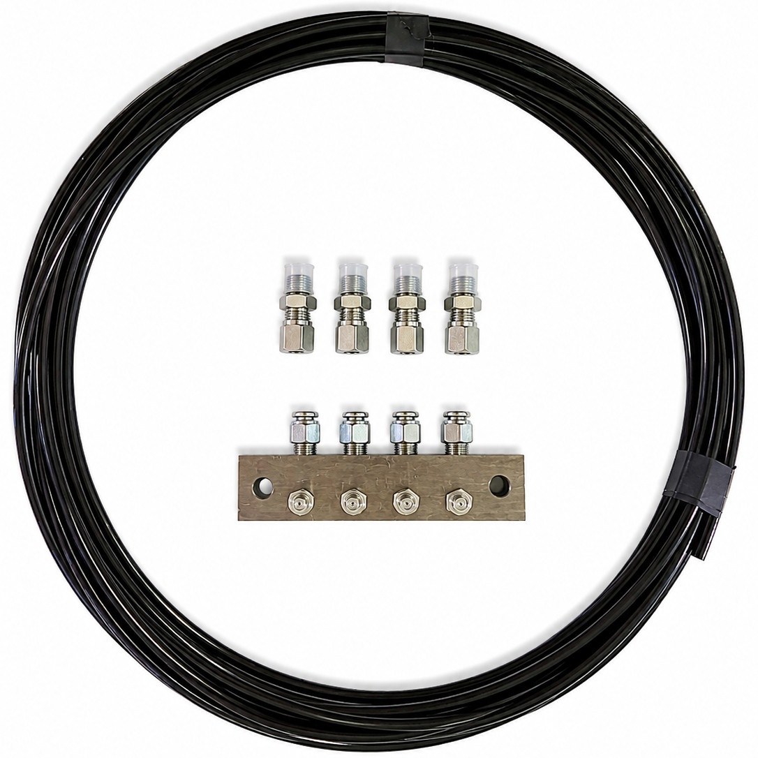 4 Outlet Kit with Anchor Block 6mm nylon tube and Compression Fittings