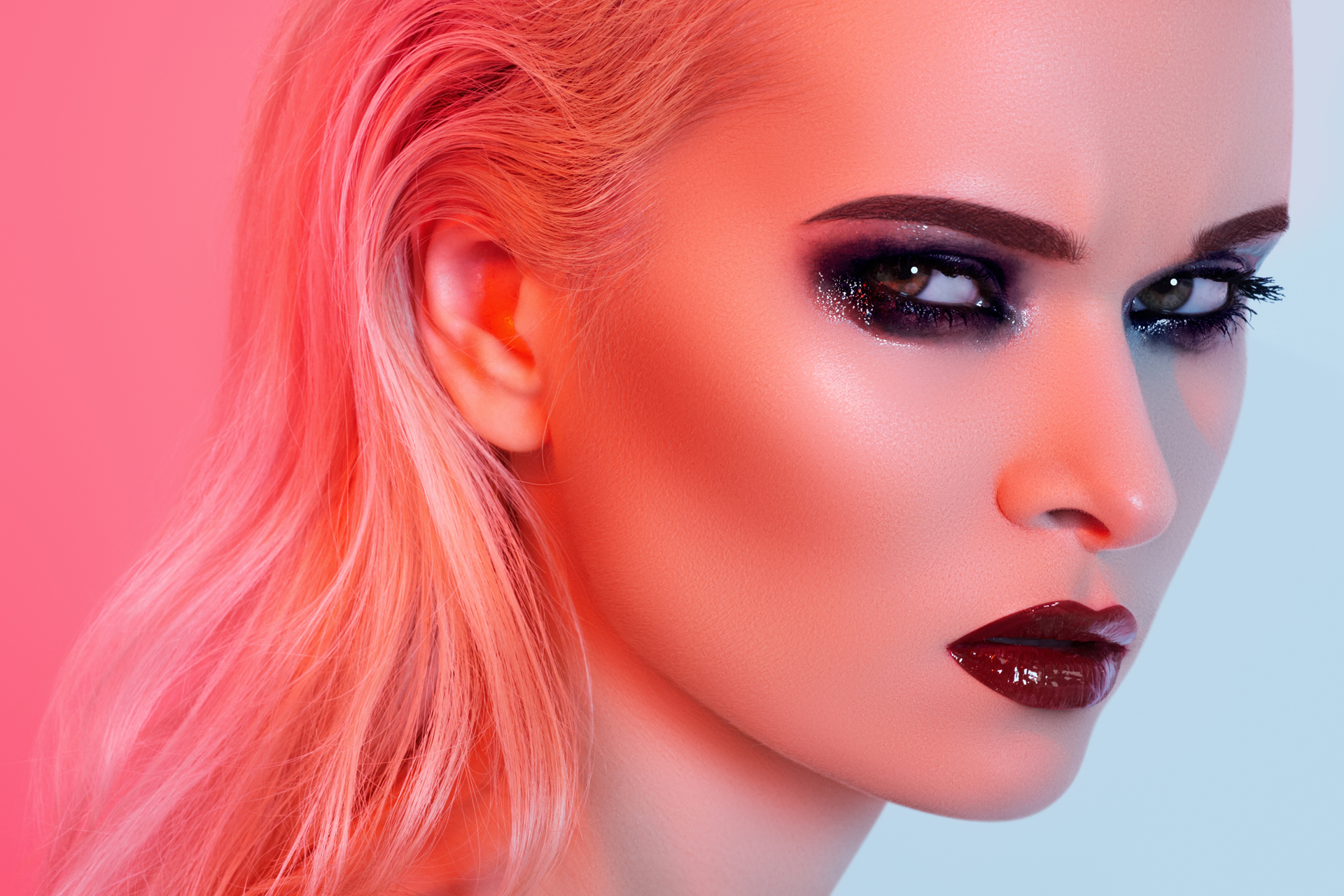 Model with smokey eyes