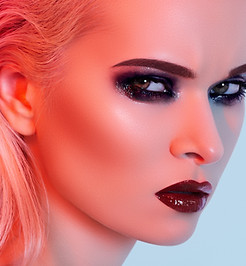 Model with smokey eyes