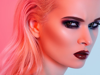 Model with smokey eyes