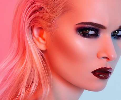 Model with smokey eyes