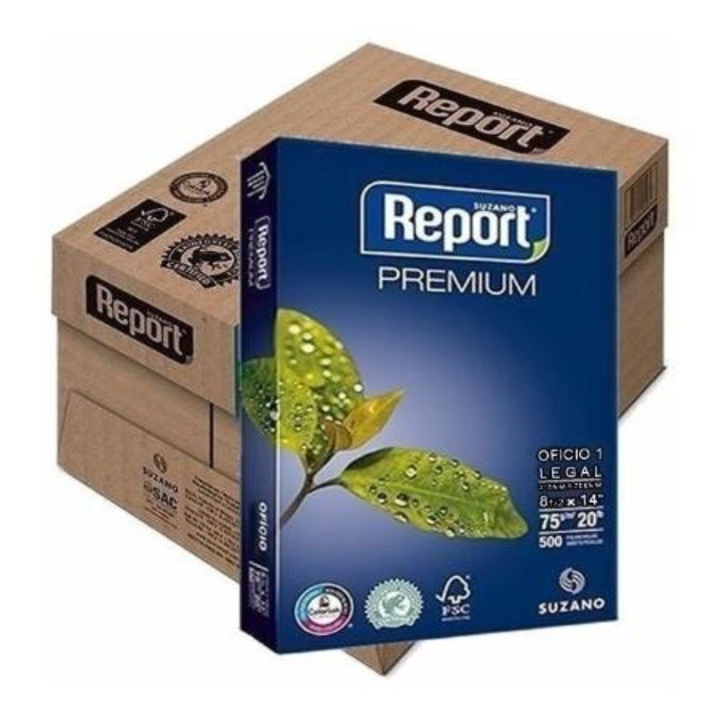 REPORT CAJA 10 UND RESMA 8.5 X 11 500HJS 98% 75GR
