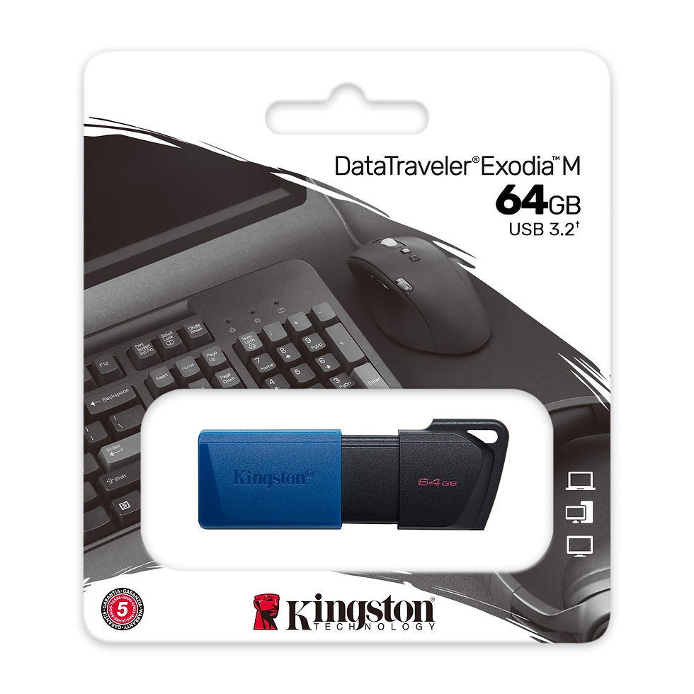 Miniatura: KINGSTON MEMORIA EXODIA AZUL CON NEGRO 64GB USB 3.2 - DTXM/64GB