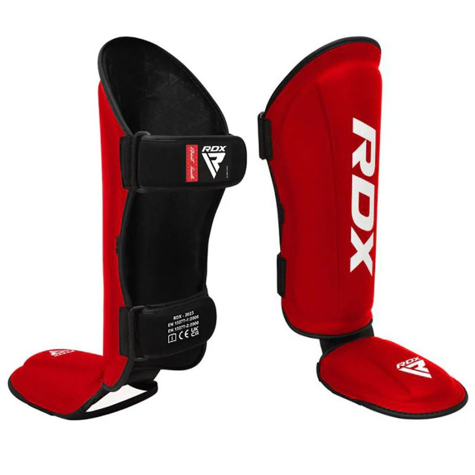 Miniatura: RDX T1 MMA SHIN INSTEP GUARDS - RED/WHITE - S