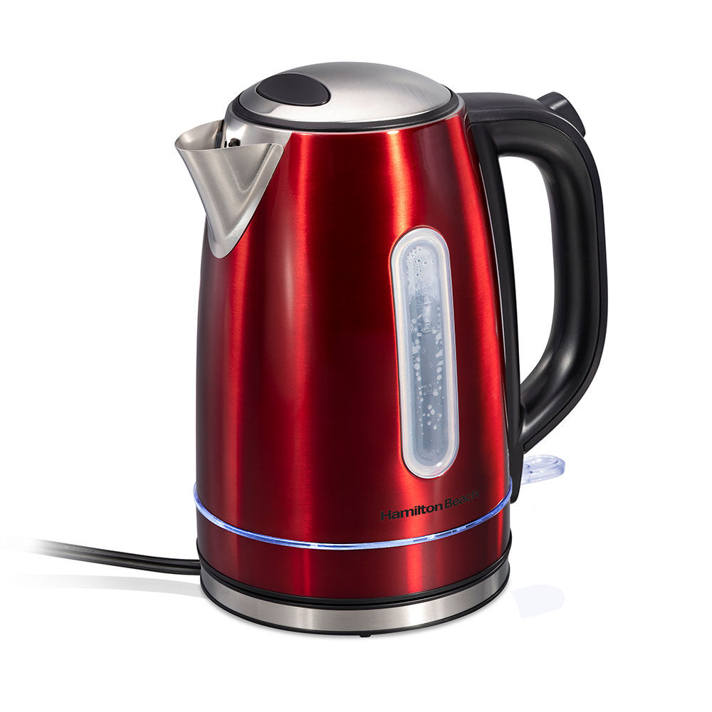 HAMILTON
BEACH HB ELECTRIC KETTLE WITH LED LIGHT RING 41060 RED