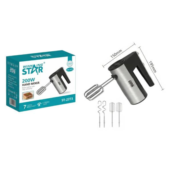 BATIDORA DE MANO WINNING STAR ST-2273 200W 5 VELOCIDADES