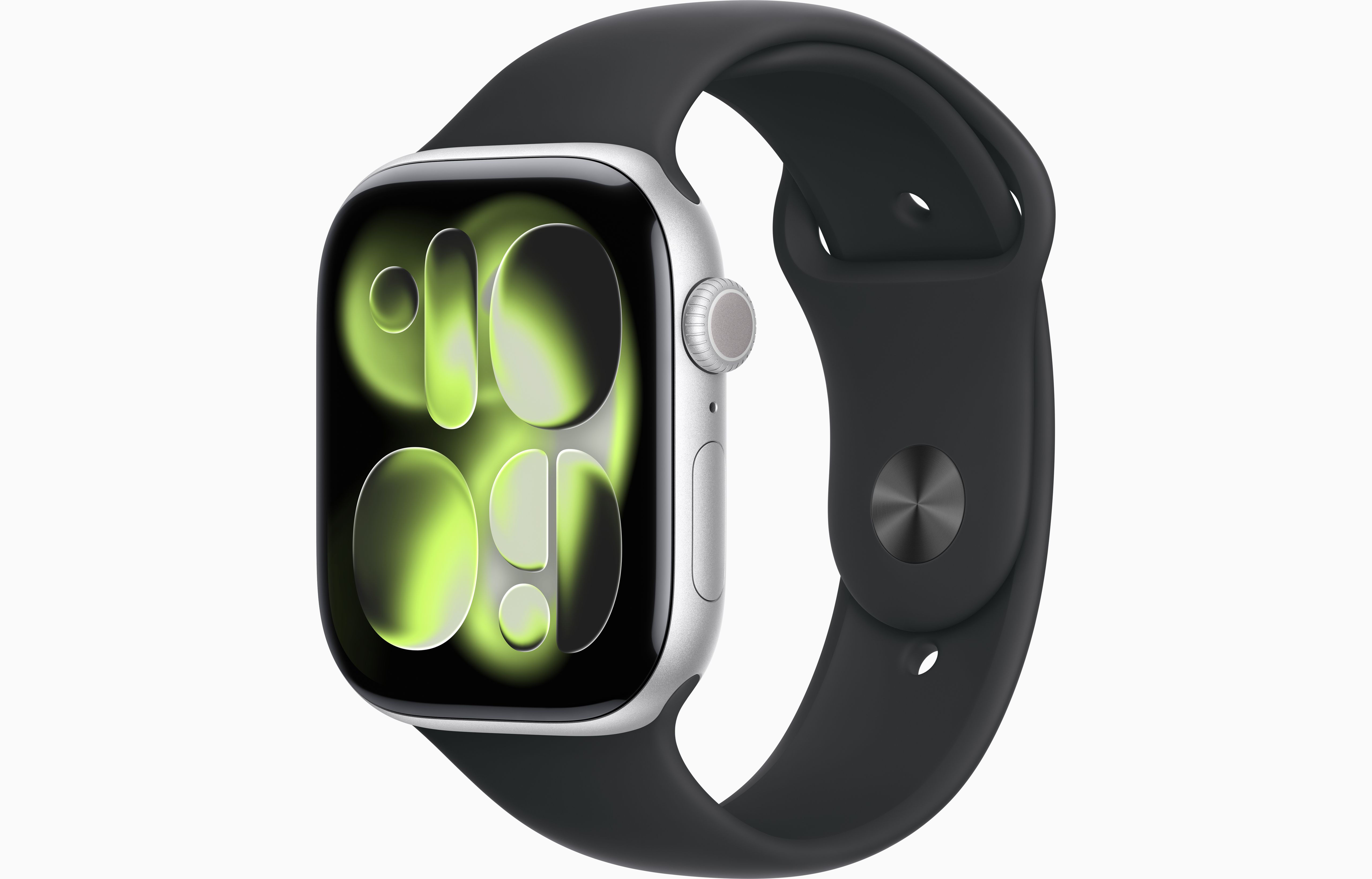 APPLE WATCH SERIES 11 ALUMINUM FINISH - SILVER 46MM SPORT BAND-COLOR - BLACK