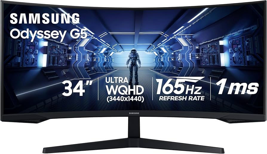 MONITOR 34" ODYSSEY G5 WQHD 165HZ CURVED GAMING