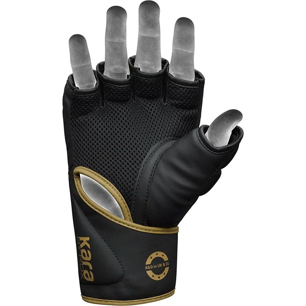 Miniatura: RDX F6 KARA MMA GRAPPLING GLOVES - BLACK/GOLD - XL
