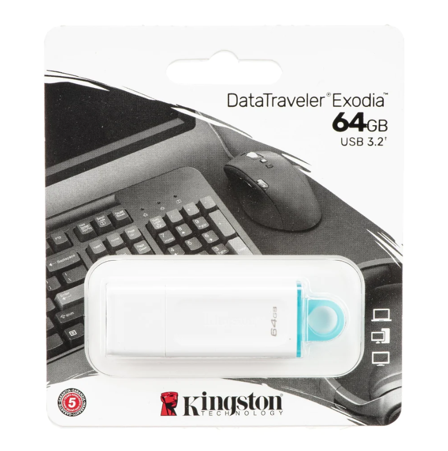 Miniatura: KINGSTON MEMORIA EXODIA BLANCA 64GB USB 3.2 KC-U2G64-5R