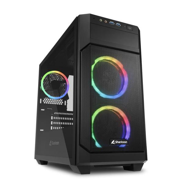 Miniatura: CASE GAMING RGB SHARKOON V1000 MINI TOWER VENTILADORES 4 DE 120MM CON VIDRIO