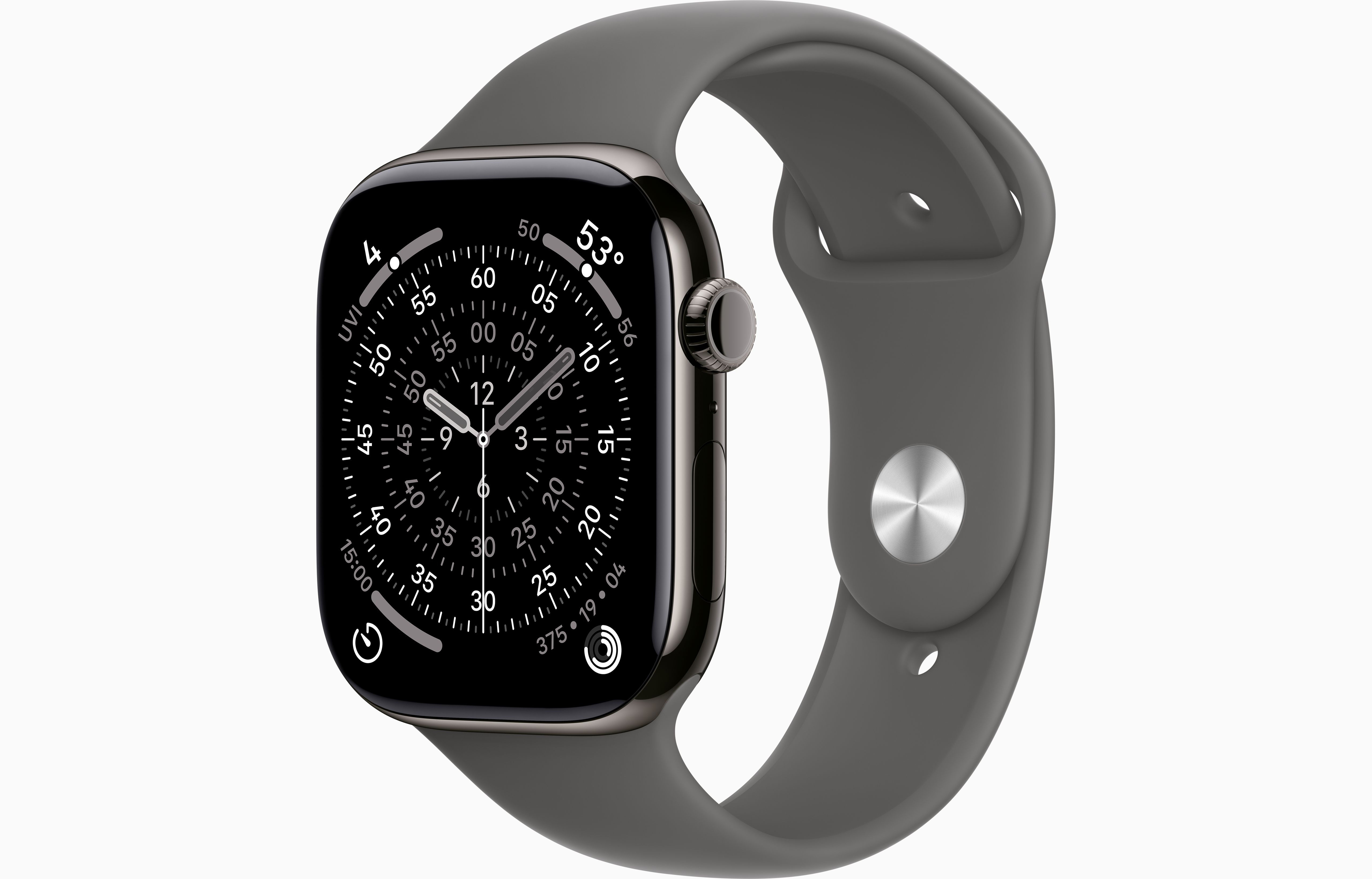 APPLE WATCH SERIES 11 TITANIUM FINISH - SLATE 46MM SPORT BAND-COLOR - STONE