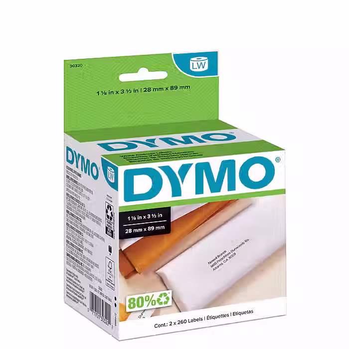 DYMO ETIQU 2PK LW 1 1/8" X 3 1/2" 30320