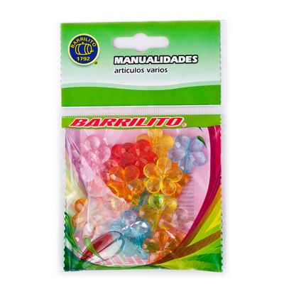 BARRILITO ACCESORIOS DE ACRILICO FLORES AA002 20 MM. 20 PIEZAS