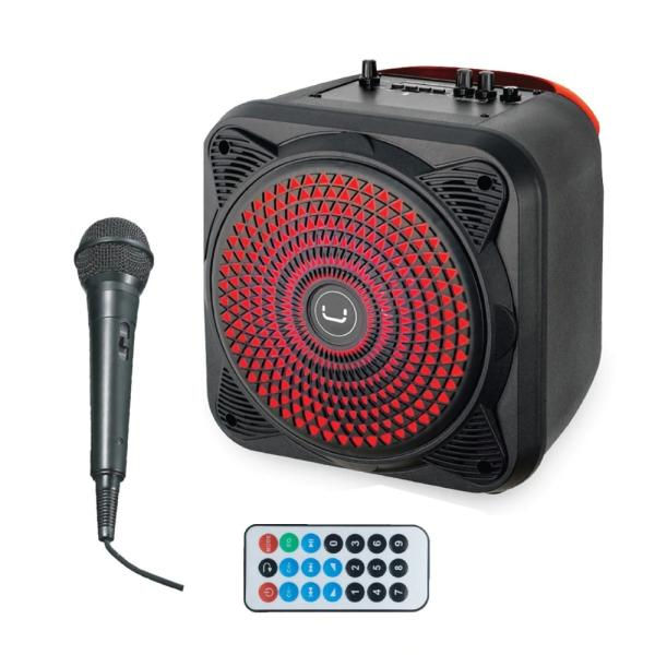 Miniatura: PARLANTE BLUETOOTH SOUNDBLAST 8" CON MICROFONO Y LUCES NEGRO UNNO TEKNO