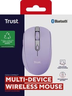 Miniatura: TRUST MOUSE INALAMBRICO RECARGABLE COLOR LILA SILENCIOSO - 25384