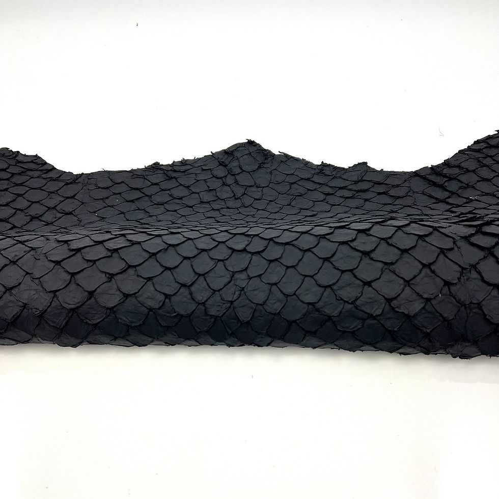 Thumbnail: Picture of pirarucu leather panel article color Black Matte Finishing