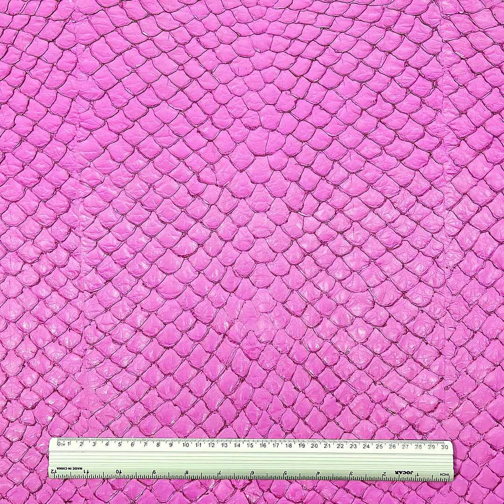 Thumbnail: Picture of pirarucu leather panel article color Plastic Violet Red Semi-Shiny Finishing