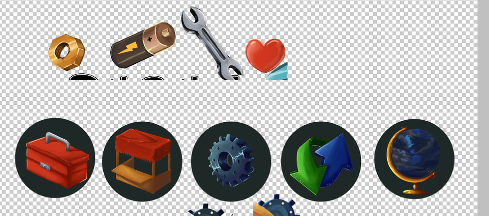 working on icons