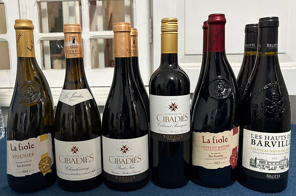 Degustação Languedoc e Rhône.