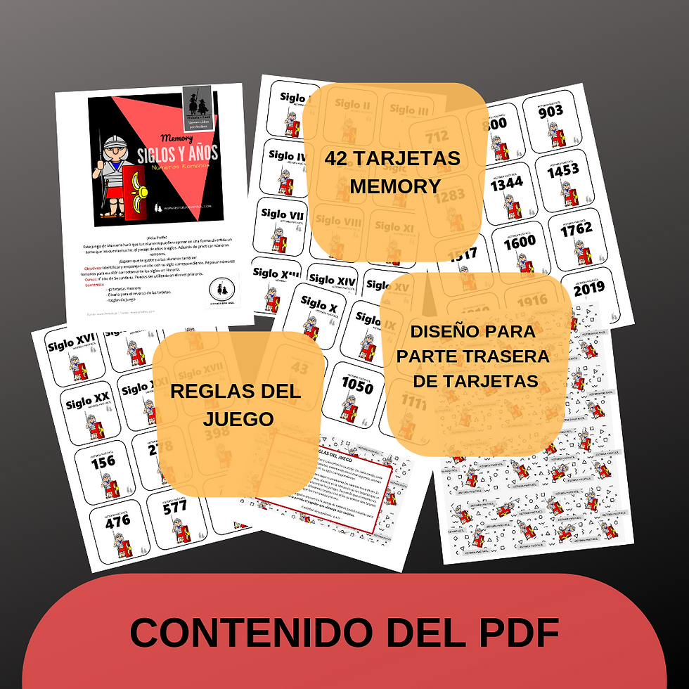 Miniatura: JUEGO MEMORY - SIGLOS Y AÑOS