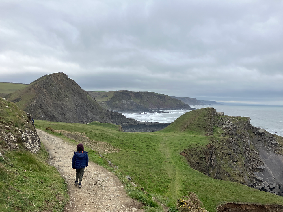 Walking to Speke Mill from Hartland Quay