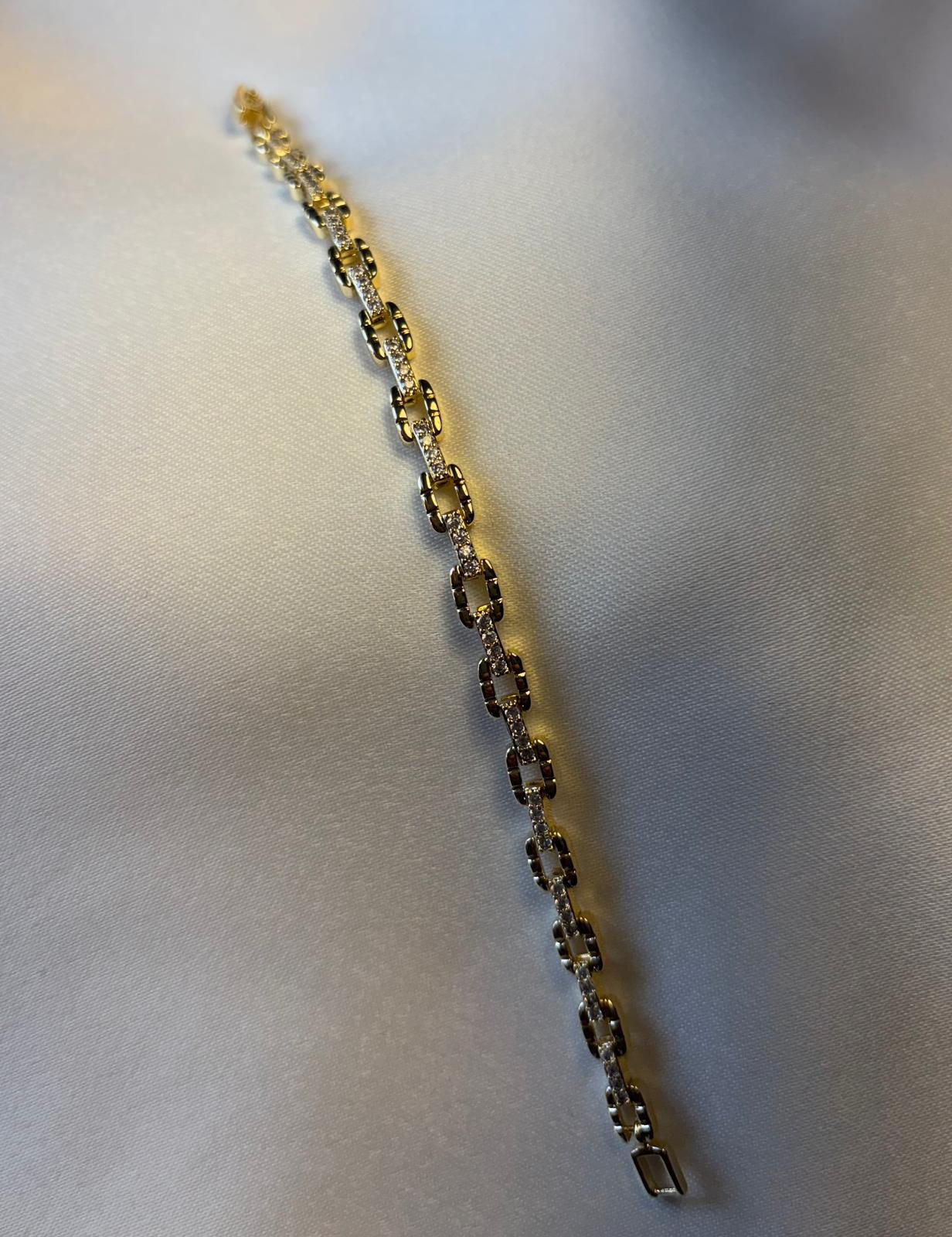 Chain Gold Taşlı Bileklik