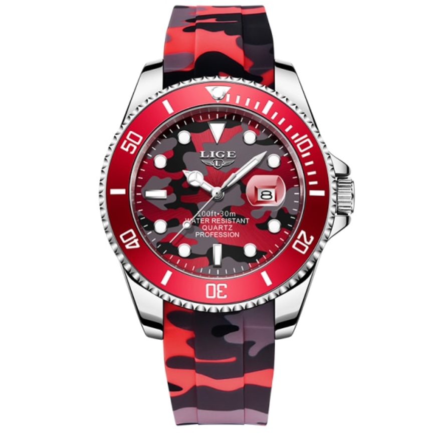 Miniatura: LIGE H343 Orologio in silicone e acciaio inossidabile