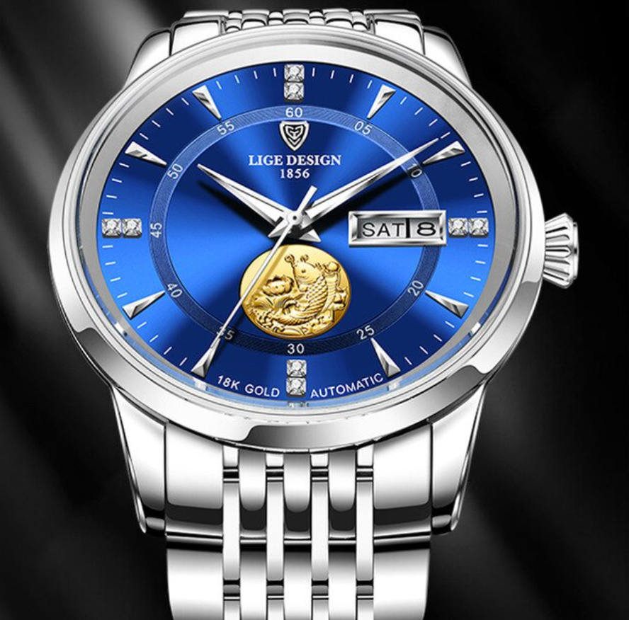 LIGE H341 Orologio con rifinitura in oro 18k