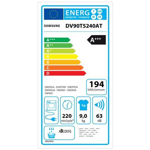 Miniatura: SAMSUNG Asciugatrice DV90T5240AT OptimalDry, 9 Kg Classe A+++