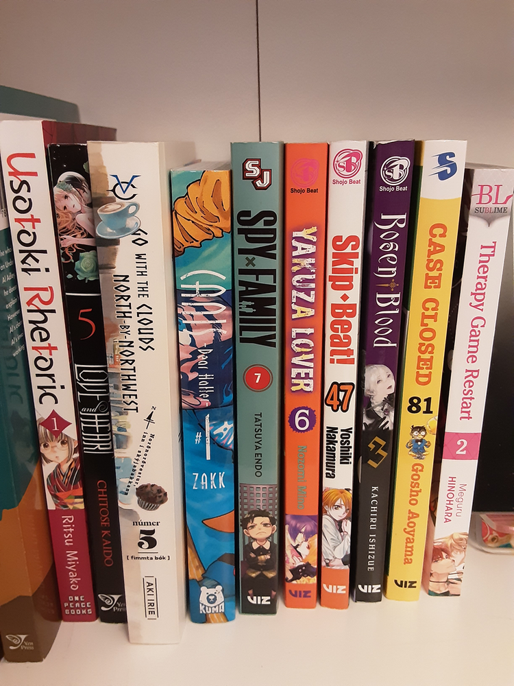 Manga books on shelf 