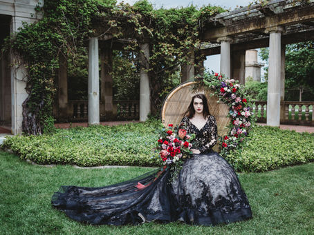 Black Wedding Dress & Crown