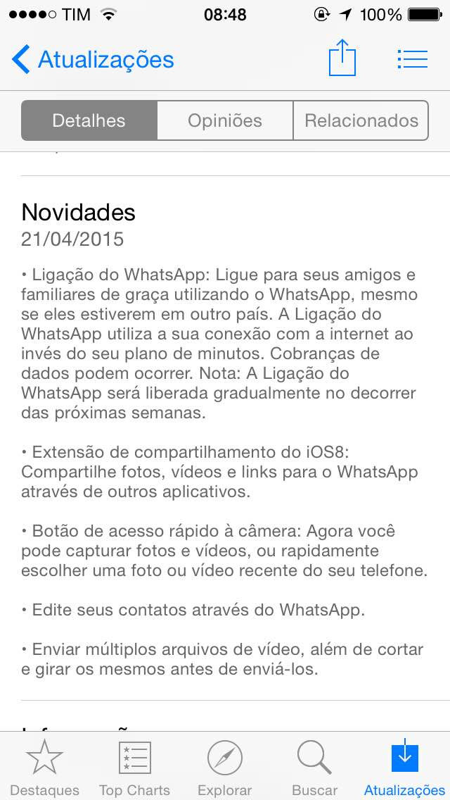 Começam os testes de chamada por voz no WhatsApp para iOS
