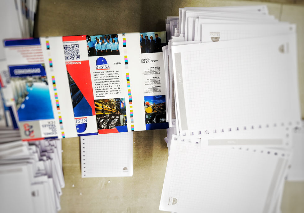 Libretas de pasta dura, wireo, impresas a todo color.