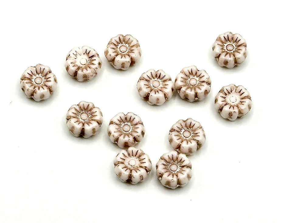 Thumbnail: 7mm Czech Flower Beads (select Color)