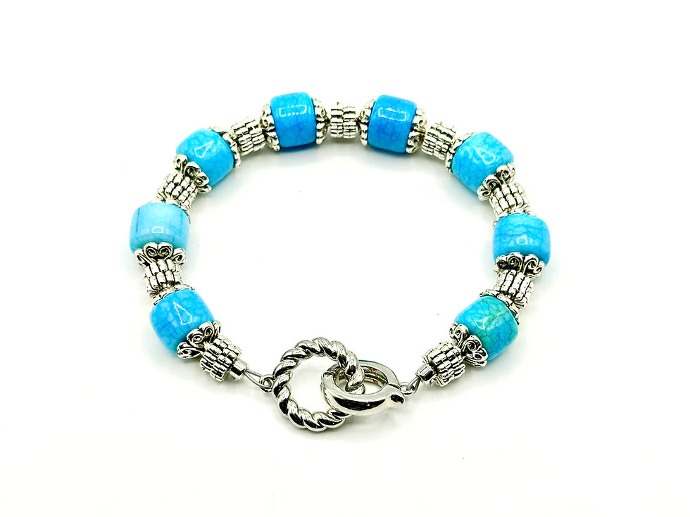 Thumbnail: Imitation Jade Column Beads~ Blue Turquoise