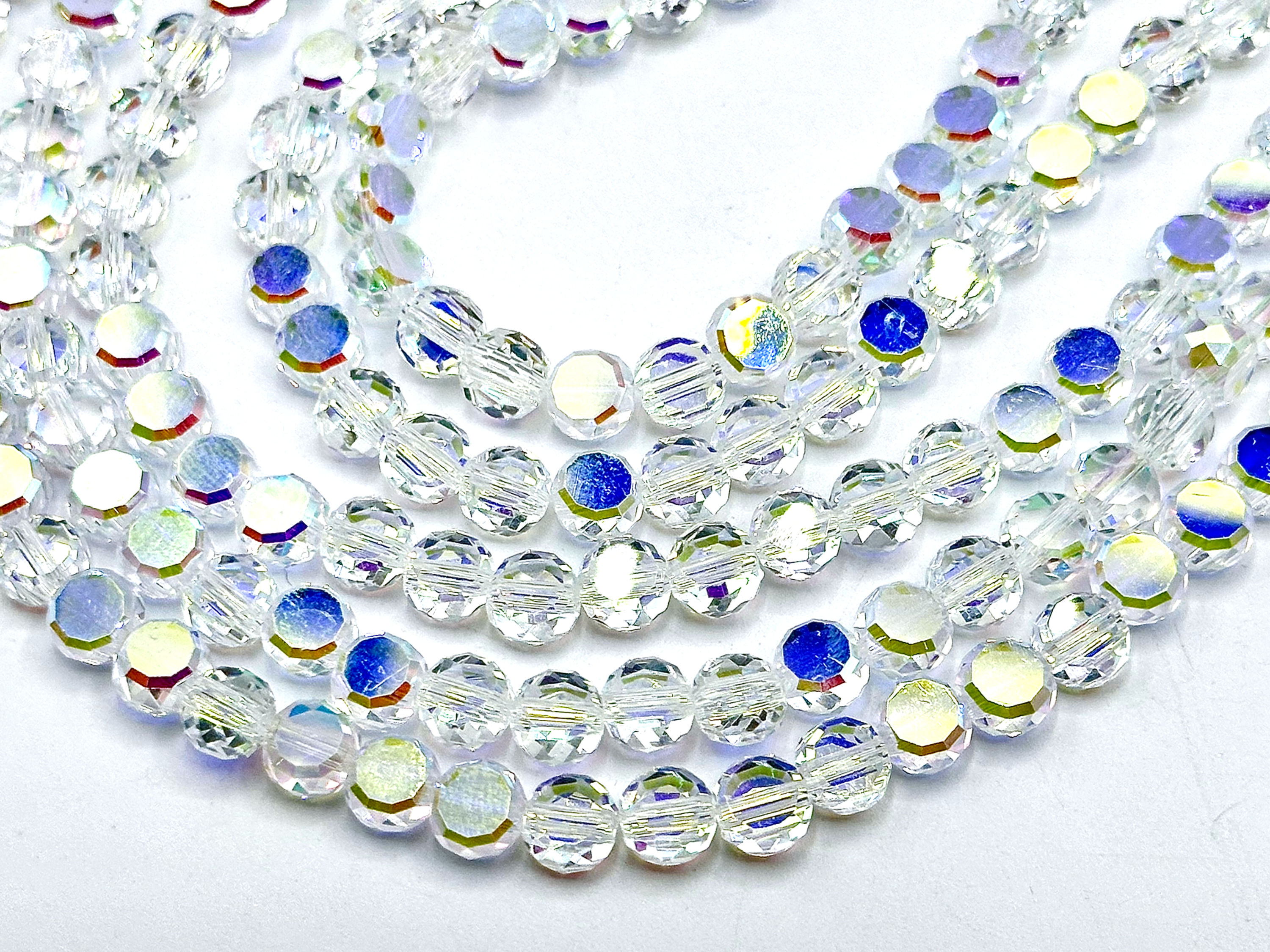 6x3mm Faceted Coin Beads~ Clear