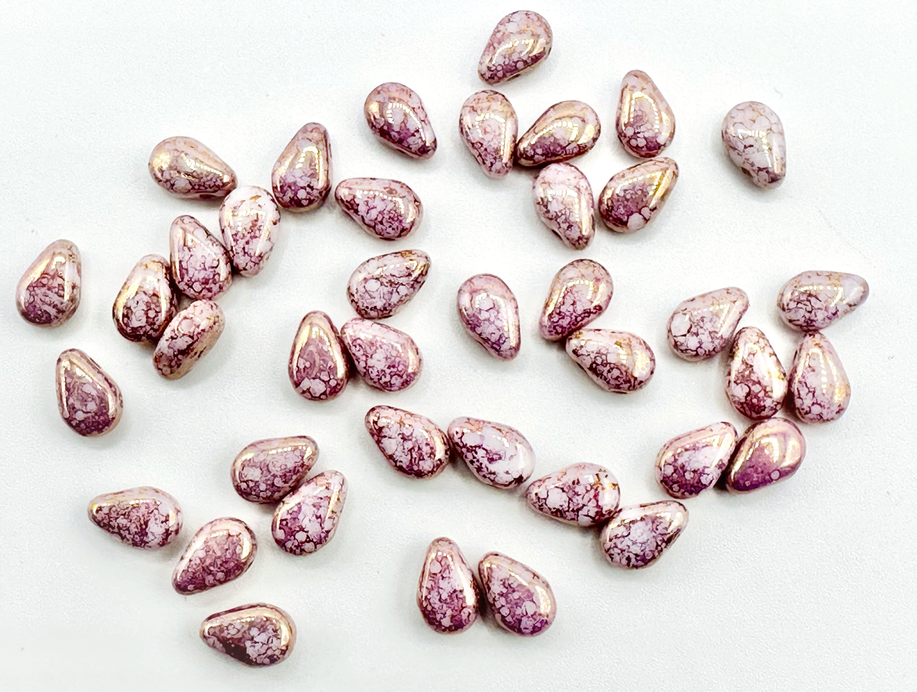 5x7mm Round Drop Duo beads~ Teracota Purple