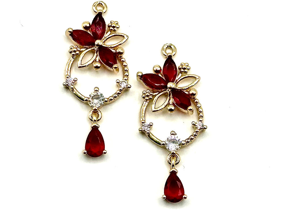 Thumbnail: Flower and Tear Drop Pendants