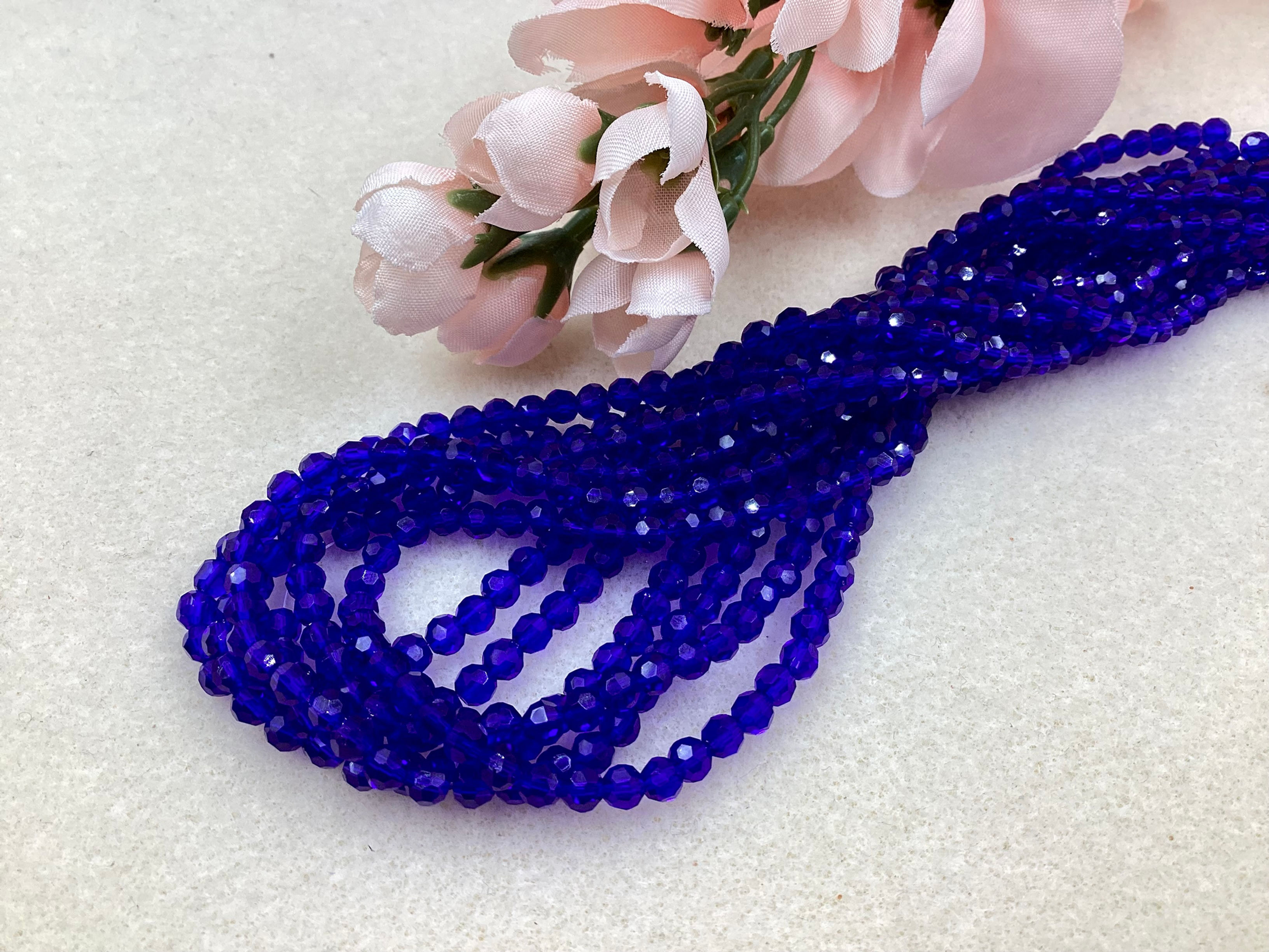 4 mm round Indigo Crystal Strand