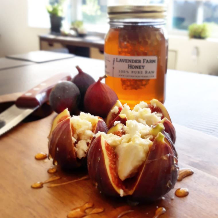 Roasted Figs with Feta Cheese Honey Lavineyard Farms