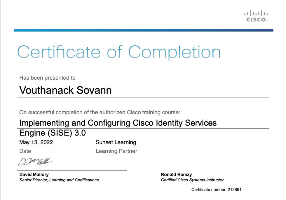 Cisco Certified Course Completion Certificate - CCNP Security - SISE.jpg