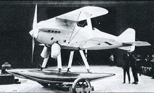 The Gloster II aircraft with strut radia
