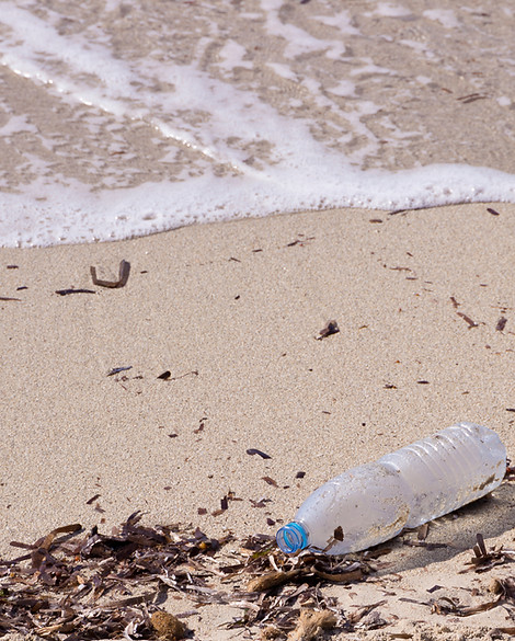 Bouteille plastique sur la plage - Stop plastique - Apothicaire-store - Céramique EM