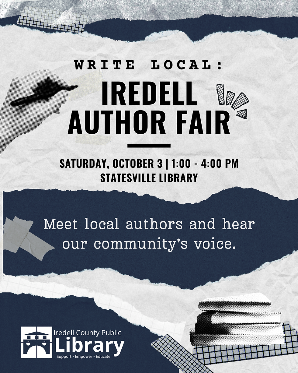 Write Local & Support Local Authors: Iredell County Local Author Fair