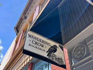 Outside of Wandering Crow Bookshop located in downtown Statesville